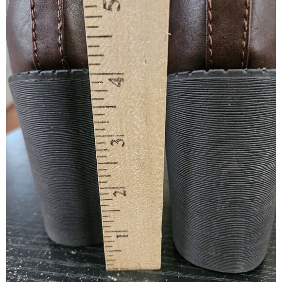 Soda Womens Size 10 Riding Booties Chunky Heel Army Military Boots Dark Brown - Picture 4 of 11